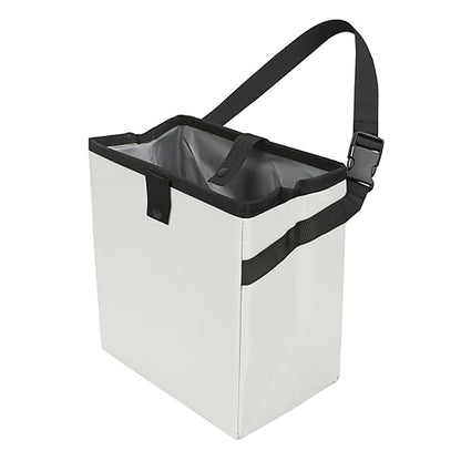 Homelove Car Trash Can, Leak-Proof Waterproof Trash Bin Collapsible Portable Auto Garbage Bag Large Capacity Trashcan Storage Bag Multipurpose Car Organizer Hanging (White)
