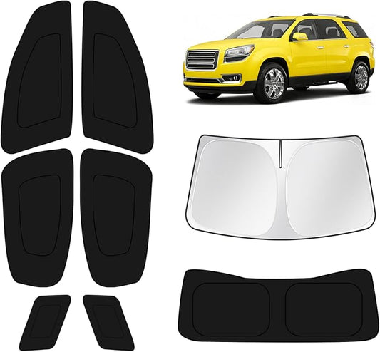 KUST Car Window Shades for GMC Acadia 2017-2022 2023 Windshield Sun Shade Side Window Cover UV Block Privacy Protection Accessories for Camping Blackout Rear Back Full Set 8PCS