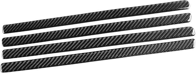 Real Quality Soft Carbon Fiber Compatible with Dodge Charger 2008 2009 2010 Decor Car Inner Door Panel Trim Strip Decal Interior Accessories Sticker Cover 4pcs Black