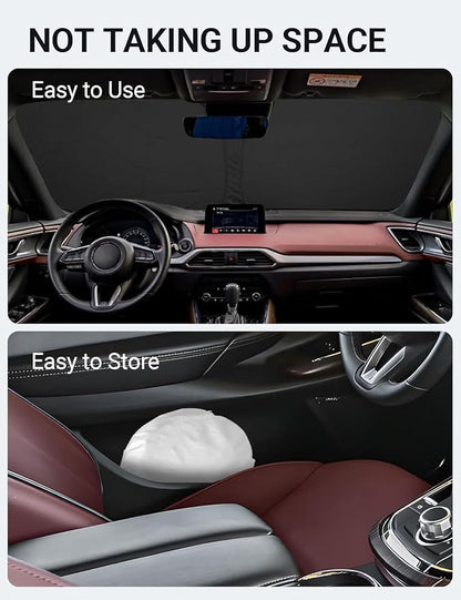 Proadsy 2026 Upgrade Front Windshield Sun Shade Foldable Sunshade Protector Custom Fit 2016-2023 CX-9 CX9 Sport Utility SUV Accessories
