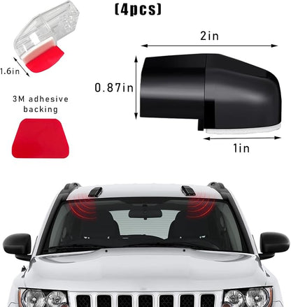 2 PCS Deer Whistles, Auto Save Deer Whistles Avoids Collisions, Deer Whistle for Vehicles with Rubber Pads Suitable for Cars, Trucks, Motorcycles, Universal Car Accessories (4 PCS)