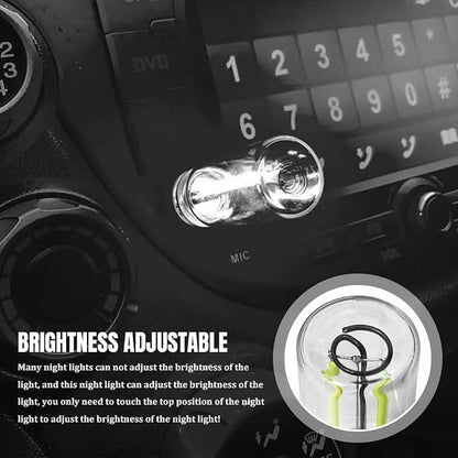 USB LED Car Interior Atmosphere Light, Car USB Night Light, Plug-in Auto Ambient Lighting Retro Lamps, Touch Adjustment LED Automotive Night Lamp Auto Accessories for bedrooms Camping (White)