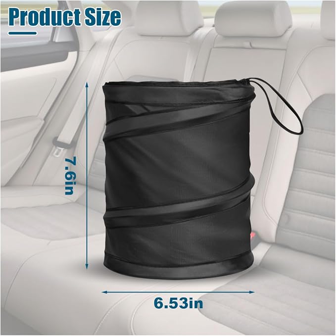 Car Trash Can, Mini Collapsible Portable Garbage Bin with Magic Sticker, Pop-up Water Proof Bag, Hanging Waste Basket Bin, Rubbish Bin Organizer, Suitable for Most Cars (1 PC)