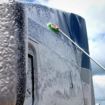 MICRO TEC 10" Truck Wash Brush Head - Soft Bristle Car Wash Brush, RV Boat Cleaning Brush, Bi-Level Auto Detailing Brush, Chemical Resistant Vehicle Wash Brush Head, Green - Pack of 1