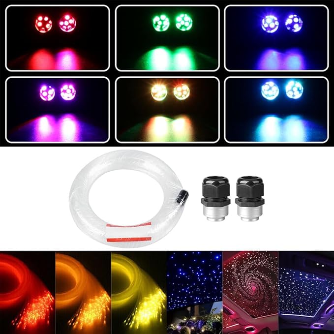 Twinkle Starlight Headliner Light,16W 500pcs 6.5ft LED Star Ceiling Fiber Optic Light Kit APP/Remote Control for Car/Home/Party