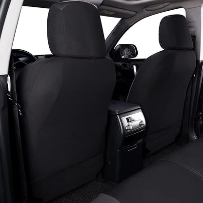 Flying Banner car seat Covers Protects Water Proof Faux Leather Carbon Fiber Front and Rear Bench (Gray Black, Full Set - 9PCS)