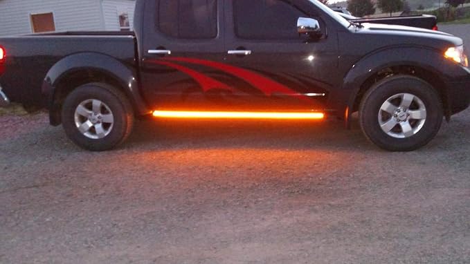 iJDMTOY 40-Inch 63-SMD Flexible LED Running Board/Side Step Lighting Kit Compatible with Truck SUV, Amber Yellow
