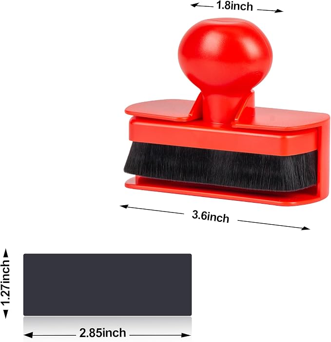 Tire Shine Applicator Brush - Large Automotive Tire Dressing Applicator with Storage Stand for Tire Detailing & Car Wash Kit,3.6 Inch Length, Included Magnetic Sheet for Easy Storage (Black) (Red)