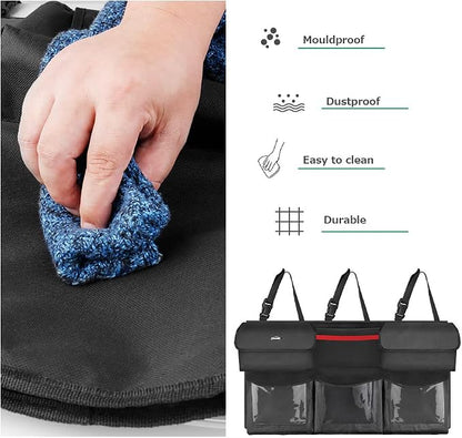 Oasser Trunk Organizer for Car, Hanging Car Organizer with 6 Large Pockets 3 Adjustable Straps 43.3x19 Inch