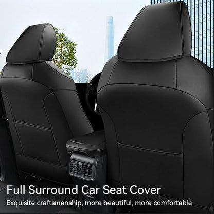Custom Fit RAV4 Hybrid Car Seat Covers for Select Toyota RAV4 Hybrid (Not for 2019-2025 Hybrid/Prime SE,XSE) 2019 2020 2021 2022 2023 2024 2025 - Full Set,Leather (Black Check)
