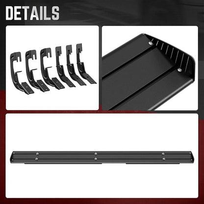 DNA Motoring 6 Inches Running Boards Compatible with 07-19 Silverado/Sierra 2500HD 3500HD Extended Cab, Aluminum Extruded Step Bars, STEPB-ZTL-8018-ALBK