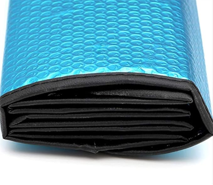 GWUSKDT Car Sun Shade, Sun Protector,Foldable Front Window Shade-Thicken 5-Layer Bubble for Auto Windshield UV Protection and Heat Reflector 58"x 27.5" (Blue)