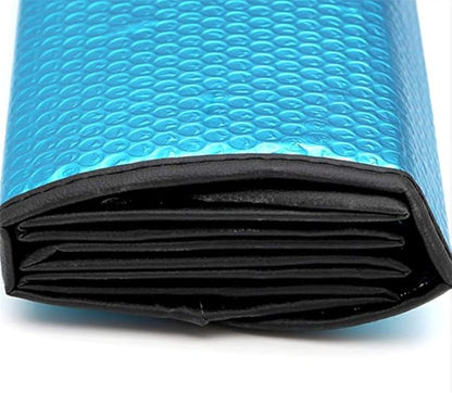 GWUSKDT Car Sun Shade, Sun Protector,Foldable Front Window Shade-Thicken 5-Layer Bubble for Auto Windshield UV Protection and Heat Reflector 58"x 27.5" (Blue)