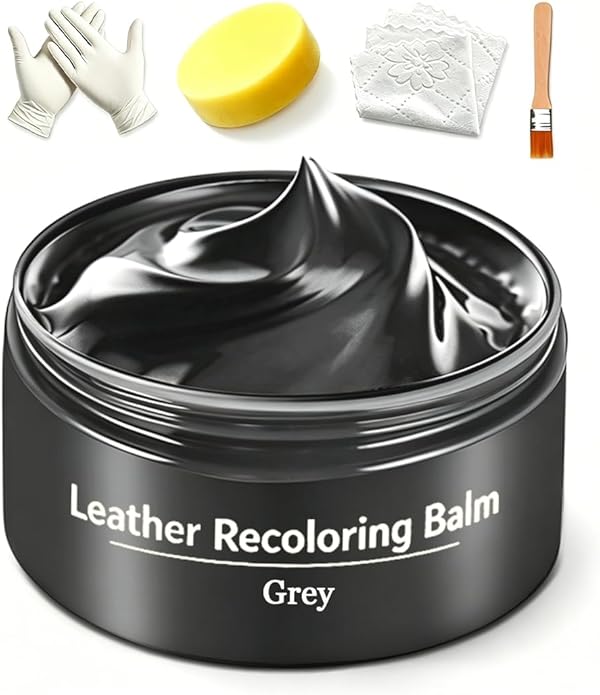 Leather Recoloring Balm, Leather & Vinyl Color Restorer Conditioner – Repairs Faded & Scratched Leather Color