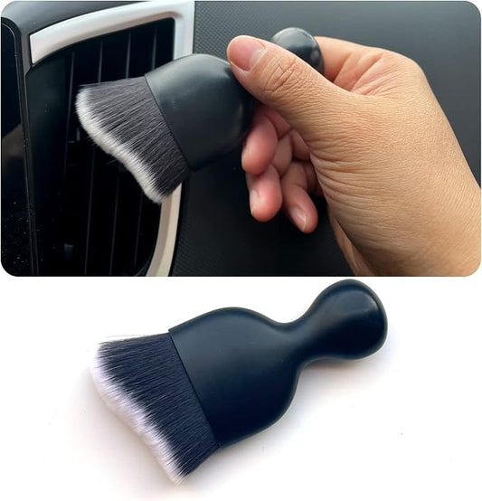 Car Interior Detailing Brush 1PC,Car Brushes for Detailing Interior,Soft Car Detailing Brush,Universal Car Brush Tool(Black+White)