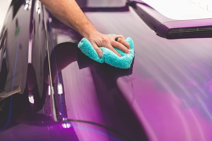 The Rag Company - Eagle Edgeless 450 (6-Pack) Professional Korean 70/30 Blend Super Plush Microfiber Detailing Buffing Polishing Drying Towels for Cars 16x16 in, Teal Blue