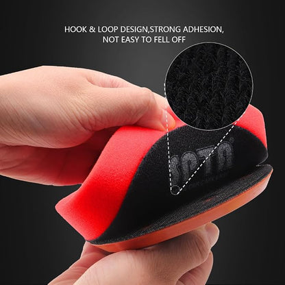 Red T10 Ultra-Fine Finishing Foam Polishing Pads, SPTA 1Pc 6.5 Inch Face for 6 Inch 150mm Backing Plate Compound Buffing Sponge Pads for Car Buffer Polisher Compounding, Polishing and Waxing -FPBFS6R