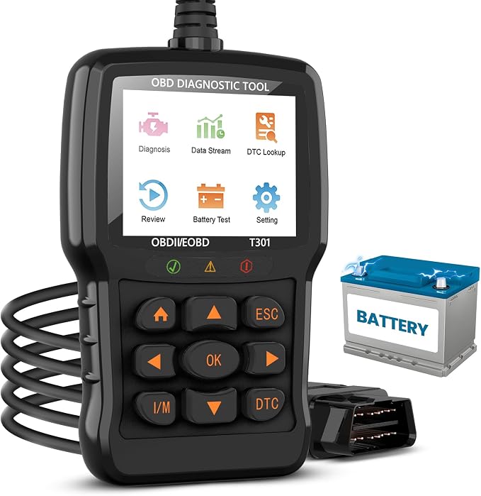Beaspire OBD2 Scanner Diagnostic Tool, Check Engine Light Code OBD2 Reader with Reset, I/M Readiness, Battery Tester, Mode 6, Mode 8, Plug & Play, Multilingual, Support All Vehicles After 1996