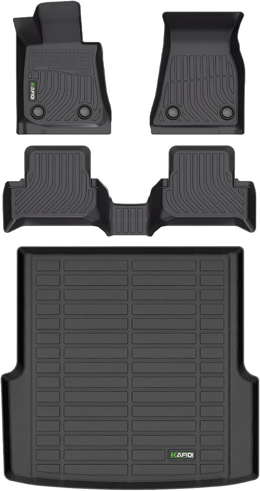 Floor Mats & Cargo Liner Custom for BMW i4 2022-2025 2026 (eDrive35/ eDrive40/ xDrive40/ M50) All Weather Protection TPE Heavy Duty Non-Slip Automotive Floor Liners Full Set Accessories, Black