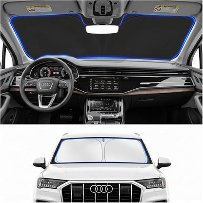 Custom Fit Windshield Sun Shade for Audi Q7 2016-2026 | Custom Fit Windshield Cover, Blocks UV Rays, Double-Layer Heat Shield, Durable Frame, Easy Fold & Storage