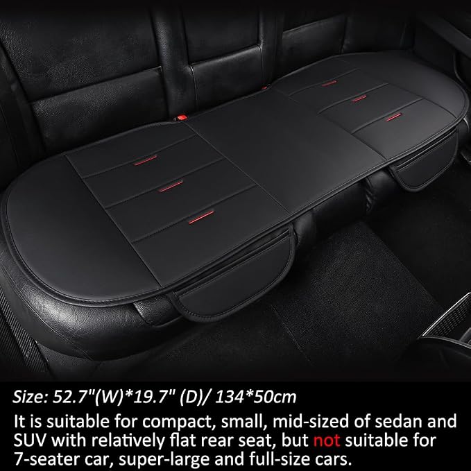 West Llama Bottom Seat Covers, Include 1 Pair Front Seat Protector and 1 Rear Seat Cover, Universal PU Leather Seat Covers for 90% Cars (Black)