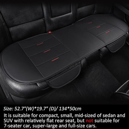 West Llama Bottom Seat Covers, Include 1 Pair Front Seat Protector and 1 Rear Seat Cover, Universal PU Leather Seat Covers for 90% Cars (Black)