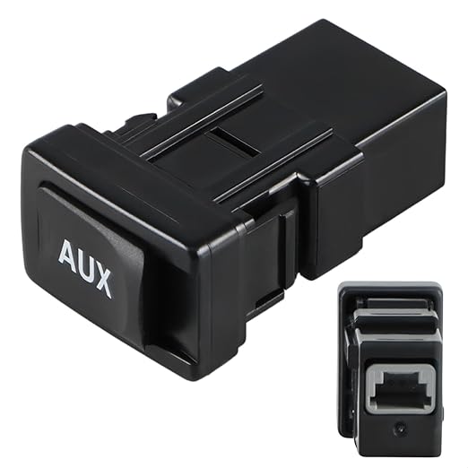 EVRBUL Aux Port Input Auxiliary Jack Adapter Compatible with Toyota 4Runner RAV4 FJ Cruiser 2007-2011 Camry 2007-2008 Prius 2005-2009 Yaris Lexus ES350 LS460 2007-2010 Replace# 86190-06010 86190-53010