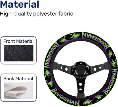 GENANY Spooky Sack Steering Wheel Cover, Non Slip Polyester Car Wheel Protector for Car SUV Truck, Universal 15 Inch