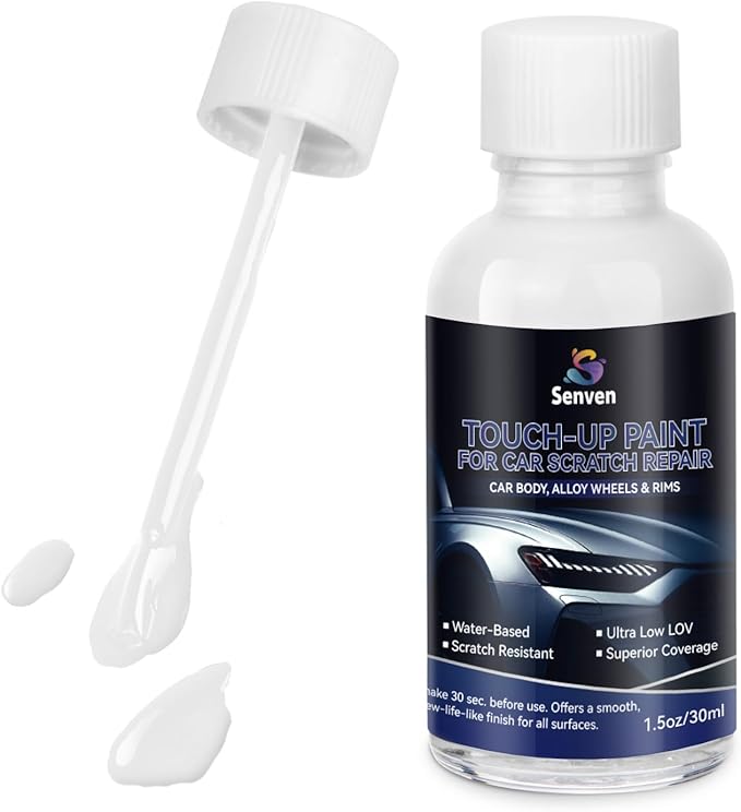 Car White Paint Touch Up Cars Scratch Repair for Vehicles, Rim High-Gloss White Paint Pen 30ML Quick Drying Automotive Scratch Repair, Non-toxic 1.5 oz Easy to Use
