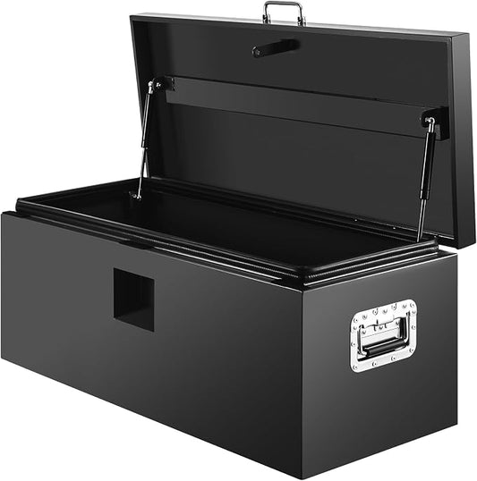 36" Truck Tool Box,Heacy Duty Metal Storage Organizer with Strong locking tongue,Trailer Tongue Box with Safe Hinge, for Truck,Pickup,RV,Garage,Best gift for family and friend,Black Power Coating