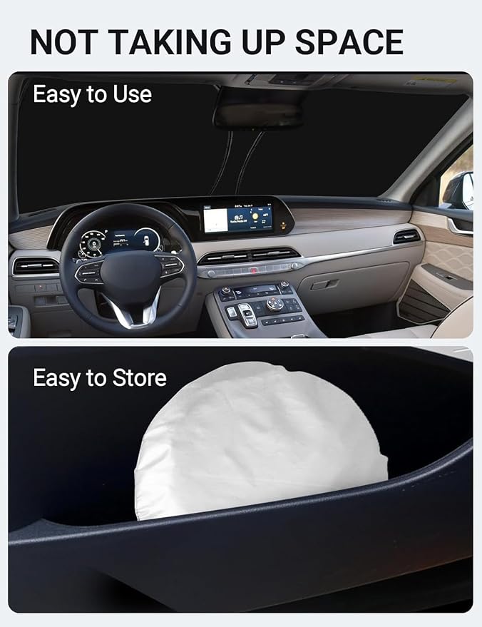 Proadsy 2026 Upgrade Front Windshield Sun Shade Foldable Sunshade Protector Custom Fit 2020-2025 Hyundai Palisade Accessories