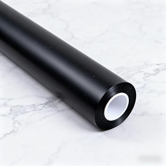 MHOO Car Wrap Film TPH Matte Black Stretch Film Fabric Perfect for car Decorate &Paint Anti-Collision Protection car Film TPH Paint Protective Film (5X50ft)