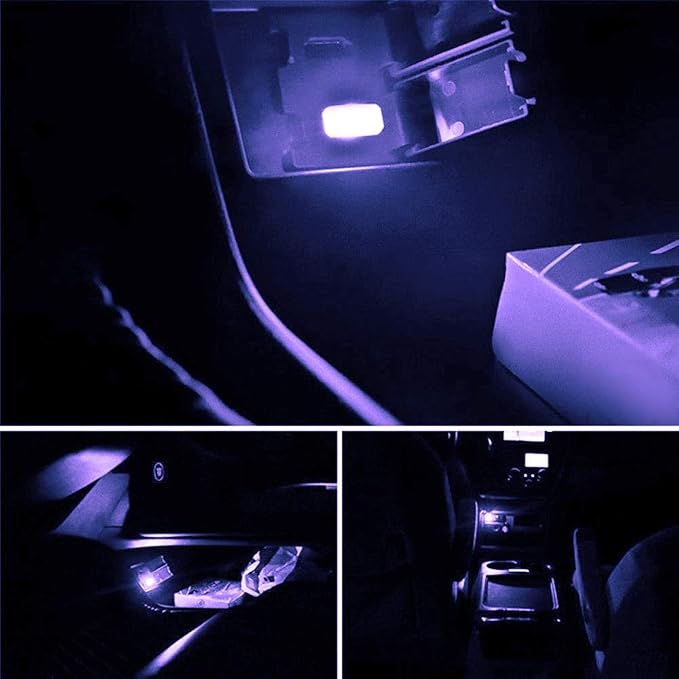 iJDMTOY Purple Magenta USB Plug-in Miniature/Nano LED Car Interior Ambient Accent Lighting Kit