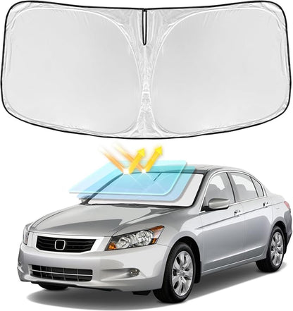 for Honda Accord 2008-2012 Windshield Sun Shade - 4 Layers Car Sunshades for Front Windows Shade Cover Custom Fit Accord 8th Gen Sun Visor 250T Retractable Shade Blocks UV Rays Car Accessories