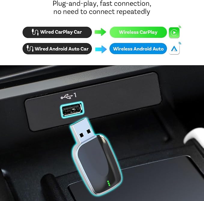 Carplay Adapter for Nissan Sentra 2020 2021 2022 2023 2024, Plug & Play Auto Connection Car Multimedia USB Adapter Stable Data Link Retains Original Car Screen and Buttons