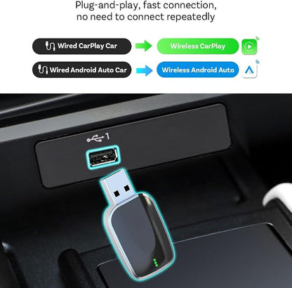 Carplay Adapter for Nissan Sentra 2020 2021 2022 2023 2024, Plug & Play Auto Connection Car Multimedia USB Adapter Stable Data Link Retains Original Car Screen and Buttons