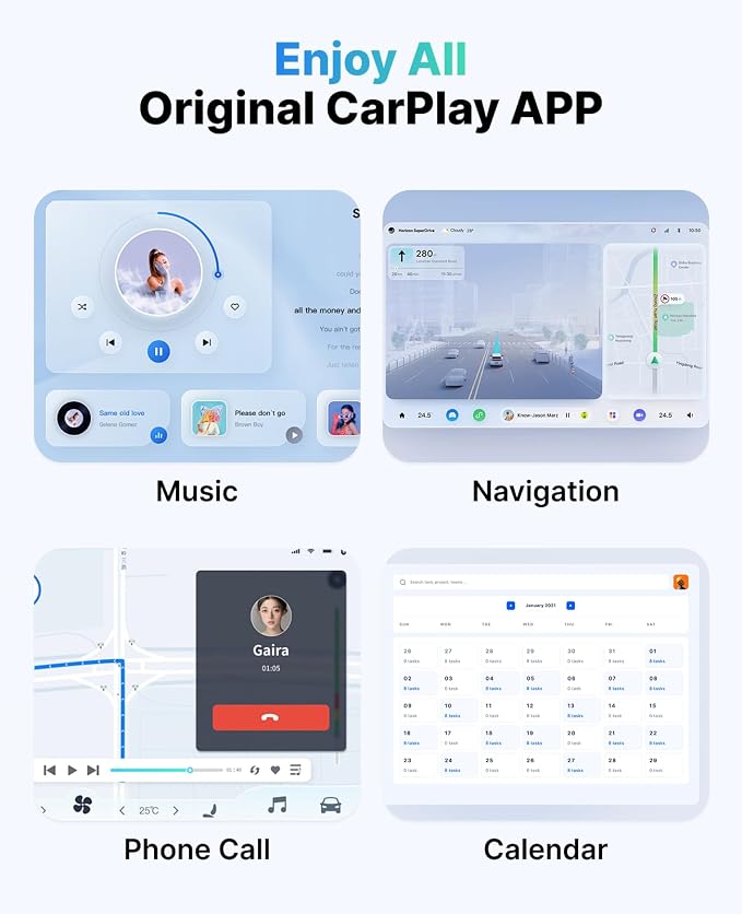 Wireless CarPlay Adapter for Apple iPhone, 2026 Convert Wired to Car Play Wireless, Plug & Play, Auto-Connect, Ultra Mini Car Play Adapter with USB A/C, No Latency for iPhone iOS 10+(2017+ Vehicles)