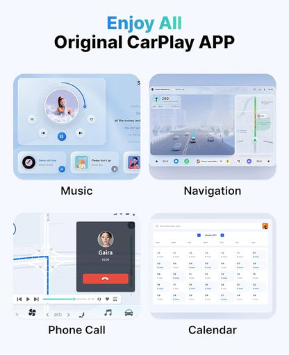 Wireless CarPlay Adapter for Apple iPhone, 2026 Convert Wired to Car Play Wireless, Plug & Play, Auto-Connect, Ultra Mini Car Play Adapter with USB A/C, No Latency for iPhone iOS 10+(2017+ Vehicles)