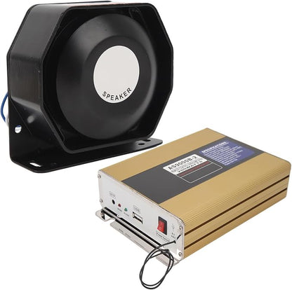 200W Warning Emergency Siren Speaker with Remote Control, Vehicle PA System for SUV ATV UTV Fire Truck Ambulance