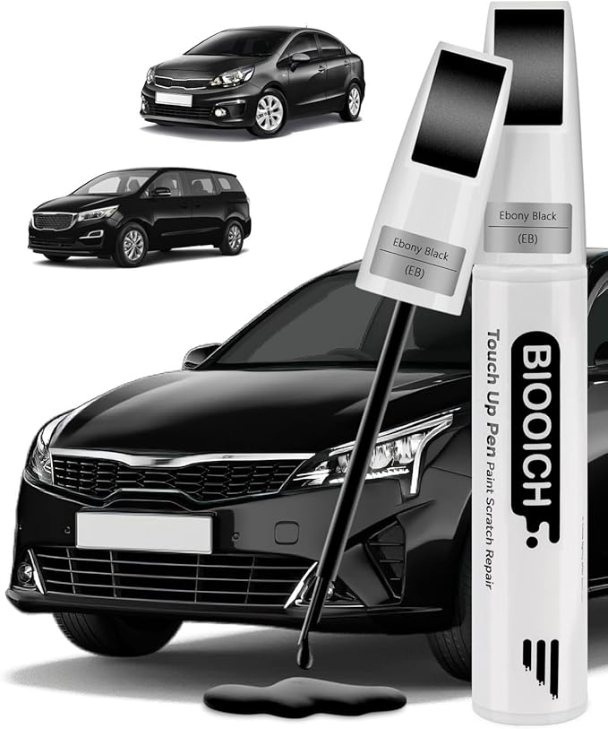Touch Up Paint Pen Exact Color Match Car Chip and Scratch Repair (for Kia, Ebony Black(EB))
