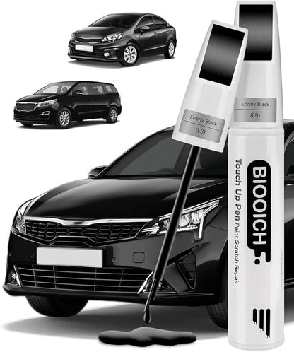 Touch Up Paint Pen Exact Color Match Car Chip and Scratch Repair (for Kia, Ebony Black(EB))