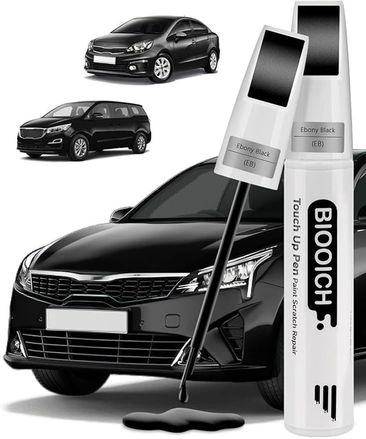 Touch Up Paint Pen Exact Color Match Car Chip and Scratch Repair (for Kia, Ebony Black(EB))