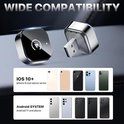 3-in-1 Wireless CarPlay Adapter (Dual-Chip Design): Keeps Factory configurations Intact While Enhancing Overall Performance.