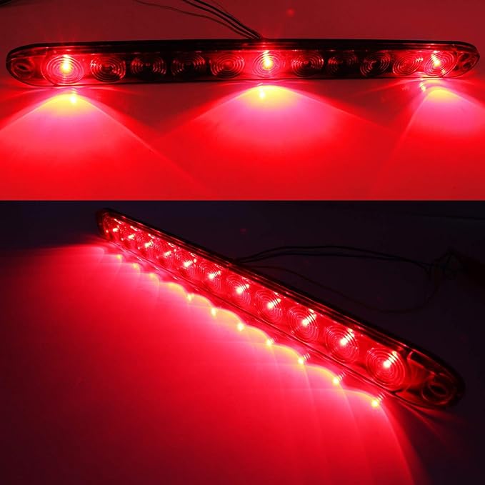 iJDMTOY 15-Inch Truck Trailer Tailgate Red LED ID Light Bar Compatible with Chevrolet Dodge Ford GMC Nissan Toyota etc, Functions as Tail Light, Brake Lamp & Turn Signal Lights, Dark Red Lens
