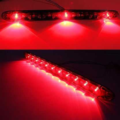 iJDMTOY 15-Inch Truck Trailer Tailgate Red LED ID Light Bar Compatible with Chevrolet Dodge Ford GMC Nissan Toyota etc, Functions as Tail Light, Brake Lamp & Turn Signal Lights, Smoked Lens