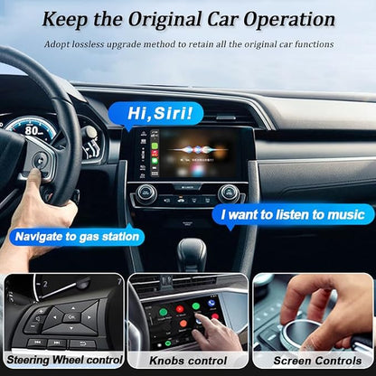 CarPlay Adapter for Honda Insight 2019 2020 2021 2022, 2-in-1 Convert Wired to Car Play Adapter, Car Multimedia Carplay Dongle, Fast Stable Connection, Plug and Play