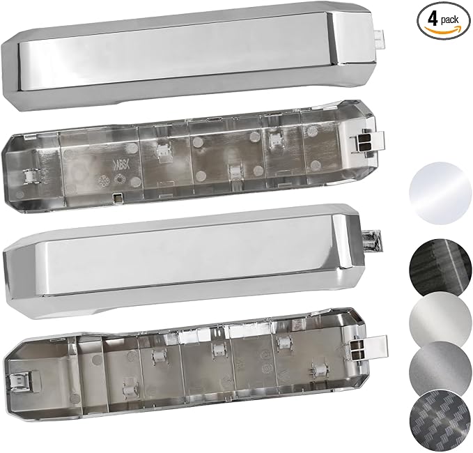 TQPONLY Interior Inner Door Handle Cover Trim | Fits 2015-2020 Ford F150 SuperCrew Truck Accessories Replacement | 1 Set Front and Rear Door Armrest Pull Handle (Chrome)