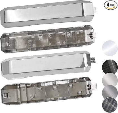TQPONLY Interior Inner Door Handle Cover Trim | Fits 2015-2020 Ford F150 SuperCrew Truck Accessories Replacement | 1 Set Front and Rear Door Armrest Pull Handle (Chrome)