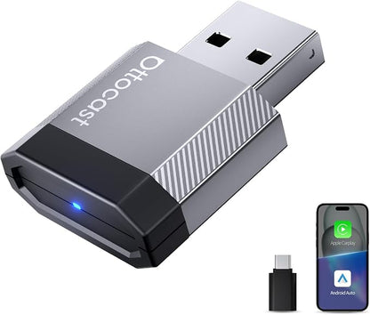 OTTOCAST Mini Nova Wireless CarPlay & Android Auto Adapter, 2-in-1 Convert Wired to Wireless, Plug & Play, Fast Auto Reconnect, Compact Mini Design for iPhone iOS 10+ & Android 11+