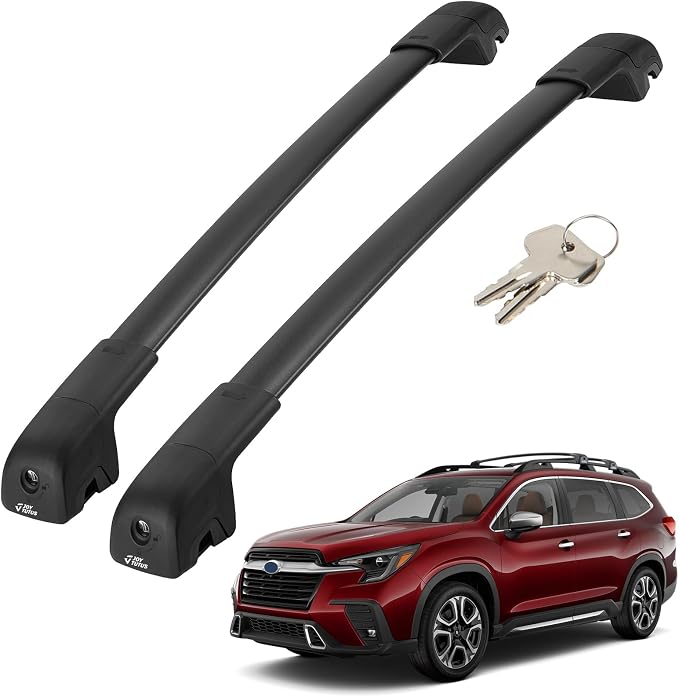 JOYTUTUS Lockable Car Roof Rack Cross Bars Compatible with Subaru Ascent 2019-2025, 300LB Aluminum Crossbars for Roof Racks Suitcases Kayaks Canoes Bikes Skis Snowboard